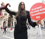 ITALY FASHION PETA PROTEST