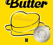 BTS '버터', 美 레코드산업협회 '더블 플래티넘'