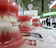 치아교정 보조장치 진열된 치과기자재전시회