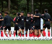 훈련하는 U-23 축구 대표팀