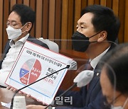 [포토]김기현, '대장동 의혹 특검 반대는 꼬리자르기 의도'