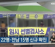 오늘 광주 22명·전남 15명 신규 확진