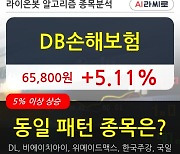 DB손해보험, 전일대비 5.11% 상승.. 외국인 기관 동시 순매수 중