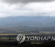 마주 보고 펄럭이는 태극기와 인공기