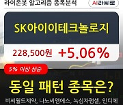 SK아이이테크놀로지, 전일대비 5.06% 상승중.. 외국인 기관 동시 순매수 중