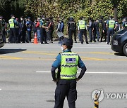 결의대회 위해 청주에 모인 민주노총 공공운수노조