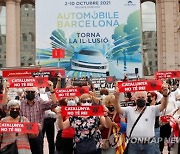 SPAIN ROYALS MOTOR SHOW PROTEST