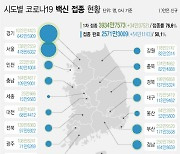 [그래픽] 시도별 코로나19 백신 접종..1차 경기 1023.4만, 서울 738.2만명