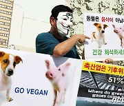 한국동물보호연합 "소·닭·돼지도 생명..감금틀 사육 중단하라"