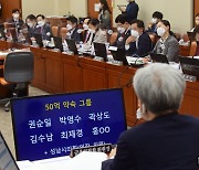 [머니S포토] 2021 국감, 화천대유 50억 약속 클럽 명단보는 '고승범'