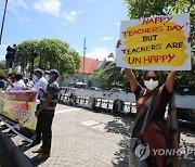 SRI LANKA WORLD TEACHERS DAY PROTEST