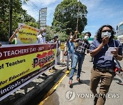 SRI LANKA WORLD TEACHERS DAY PROTEST