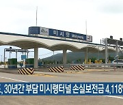 "강원도, 30년간 부담 미시령터널 손실보전금 4,118억 원"