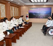 [포토] 광주시의회, 전국 장애인체육대회 선수단 격려