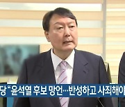 민주당 "윤석열 후보 망언..반성하고 사죄해야"