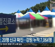 깅원 7개 시군, 20명 신규 확진..강원 누적 7,064명