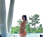 '임신 8개월' 정순주, 비키니 입고 드러낸 D라인..팔다리는 앙상