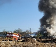 포천 창고용 비닐하우스서 불..수확한 농산물 피해