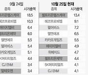 바이오서 콘텐츠로..코스닥  대장주 '교체 중'