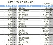 [표]코스닥 외국인 연속 순매도 종목(26일)