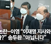 "이재명 안 친해" 송두환 말에..국감장, 김영란법 치고받았다