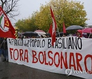 ITALY BRAZIL PROTEST BOLSONARO VISIT