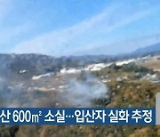 경산 야산 600㎡ 소실..입산자 실화 추정