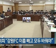 강원도의회 "강원FC 이름 빼고 모두 바꿔야"