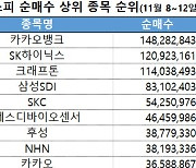 코스피 주간 외국인 순매수 1위 '카카오뱅크'