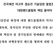 "보복징계 의혹 밝히고 핸드볼협회 감사 필요".. 징계논란 기술위원 법에 호소