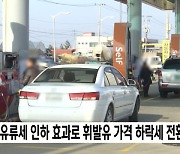 유류세 인하 효과로 휘발유 가격 하락세 전환