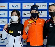 쇼트트랙 이유빈, 월드컵 3차 1500m 은빛 레이스..최민정은 실격 처리