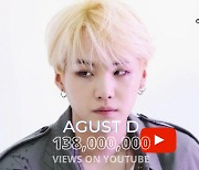 방탄소년단 슈가 어거스트디 'Agust D' MV 1억 3800만뷰 돌파