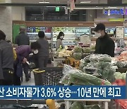 11월 부산 소비자물가 3.6% 상승..10년 만에 최고