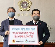 충북도의회, 손소독제 5,000개 기탁