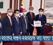 개헌 국민연대, 박병석 국회의장에 '국민 개헌안' 전달