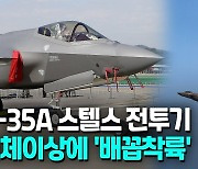 [영상] 공군 F-35A 랜딩기어 이상에 동체착륙..조종사 무사