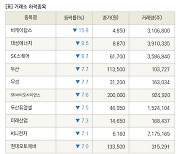 [fnRASSI]장마감, 거래소 하락 종목(비케이탑스 -15.8% ↓)