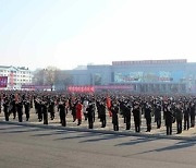 북한 평안북도·양강도서 전원회의 결정 관철 궐기대회