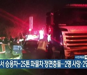 아산서 승용차-25톤 화물차 정면충돌..2명 사망·2명 중상