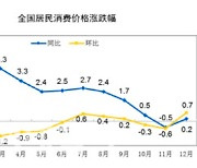 중국, 2020년 소비자물가 2.5%..목표치보다 낮아