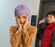'이광수♥' 이선빈, 숏컷 보라색 머리로 파격 변신 "SNL 비하인드'  [TEN★]