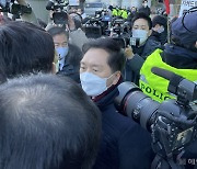 [헤럴드pic] MBC에 항의 방문한 국민의힘 김기현 원내대표
