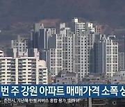 이번 주 강원 아파트 매매가격 소폭 상승