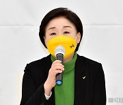 [헤럴드pic] 기자회견하는 심상정 정의당 대선 후보