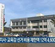 강원도지사·교육감 선거 비용 제한액 12억 4,600만 원