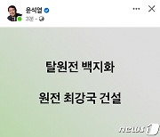 윤석열 "탈원전 백지화, 원전 최강국 건설" 한 줄 공약