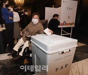 [포토]중앙선관위, '장애인 유권자 모의투표'
