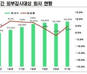 지난해 외부감사대상 회사 3만3250곳..전년比 1500개↑