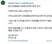 위메이드 "위믹스 코인 유동화 잠정 중단"